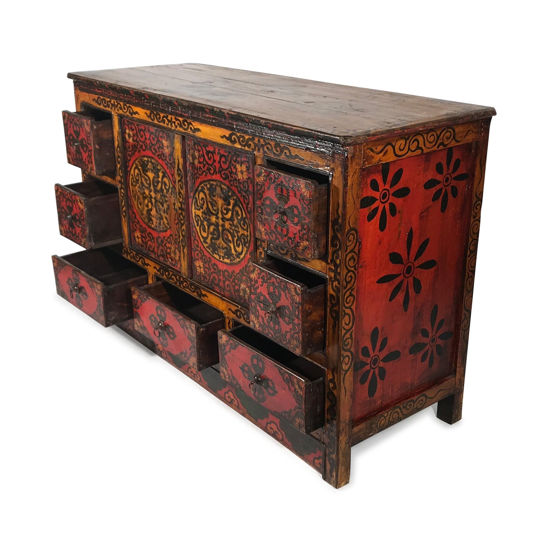 Painted Tibetan Altar Cabinet (Reproduction)