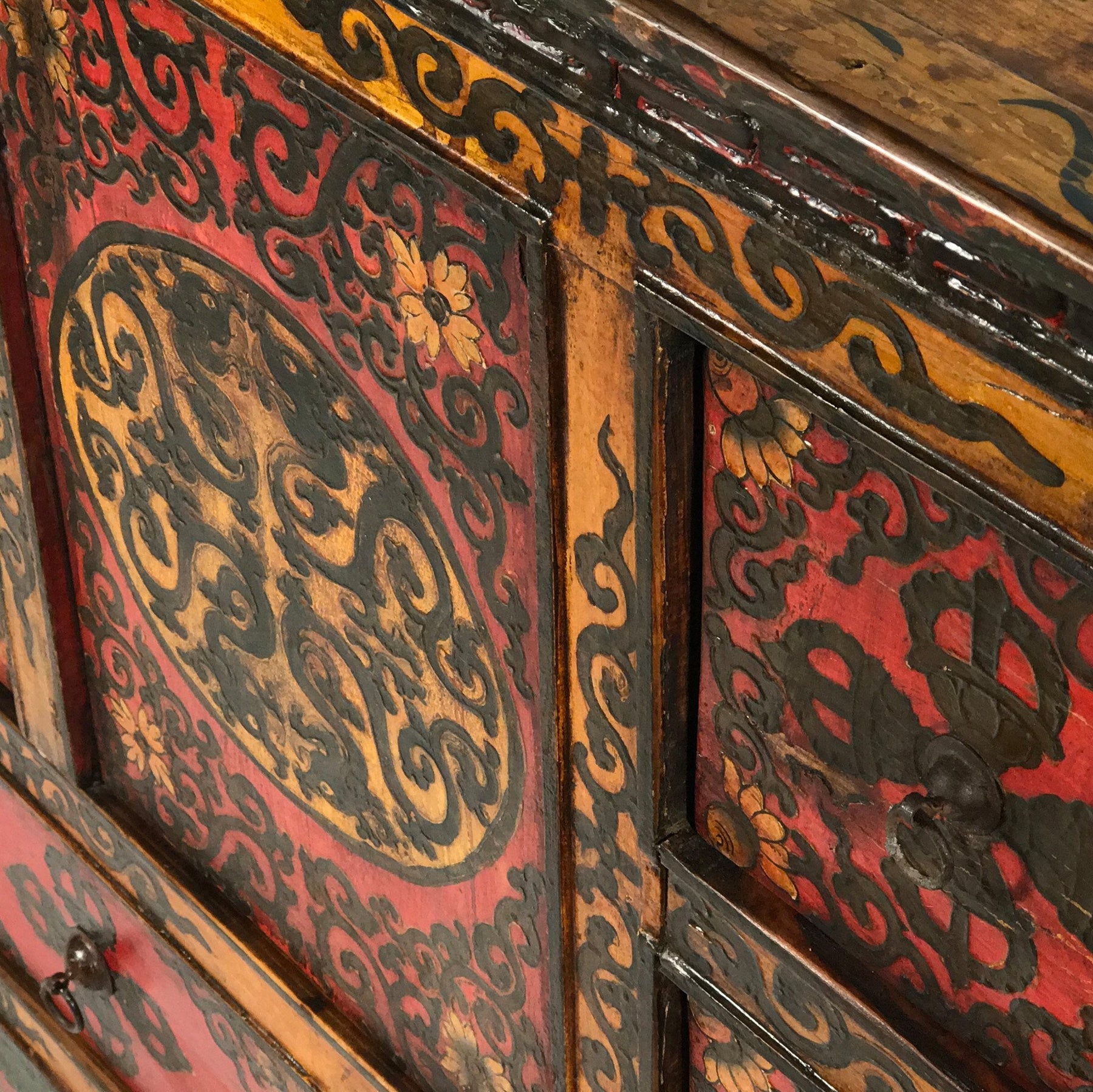 Painted Tibetan Altar Cabinet (Reproduction)