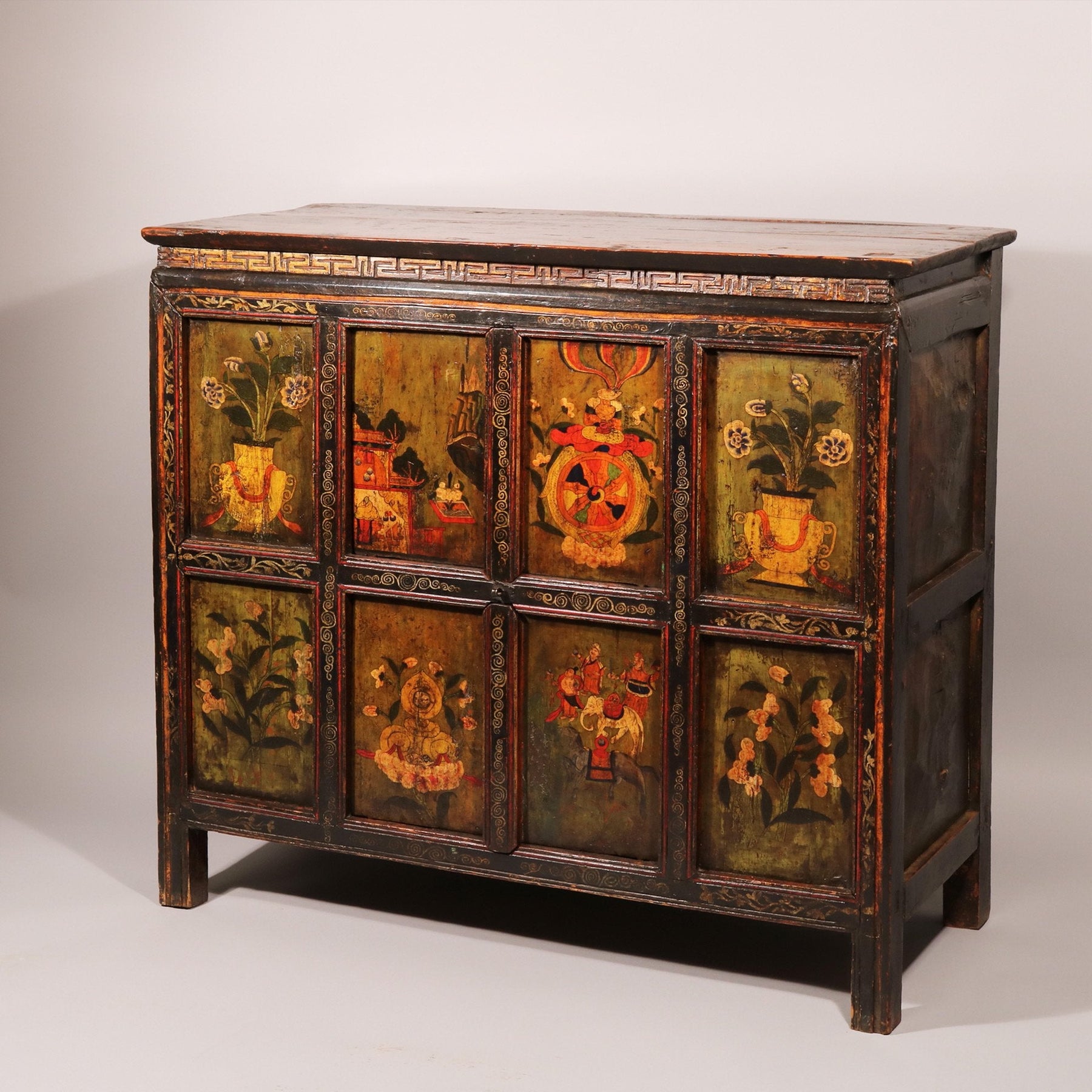 Painted Tibetan Cabinet - 19thC