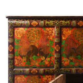 Pair of Painted Polychrome Tibetan Altar Cabinets - Late 19thC