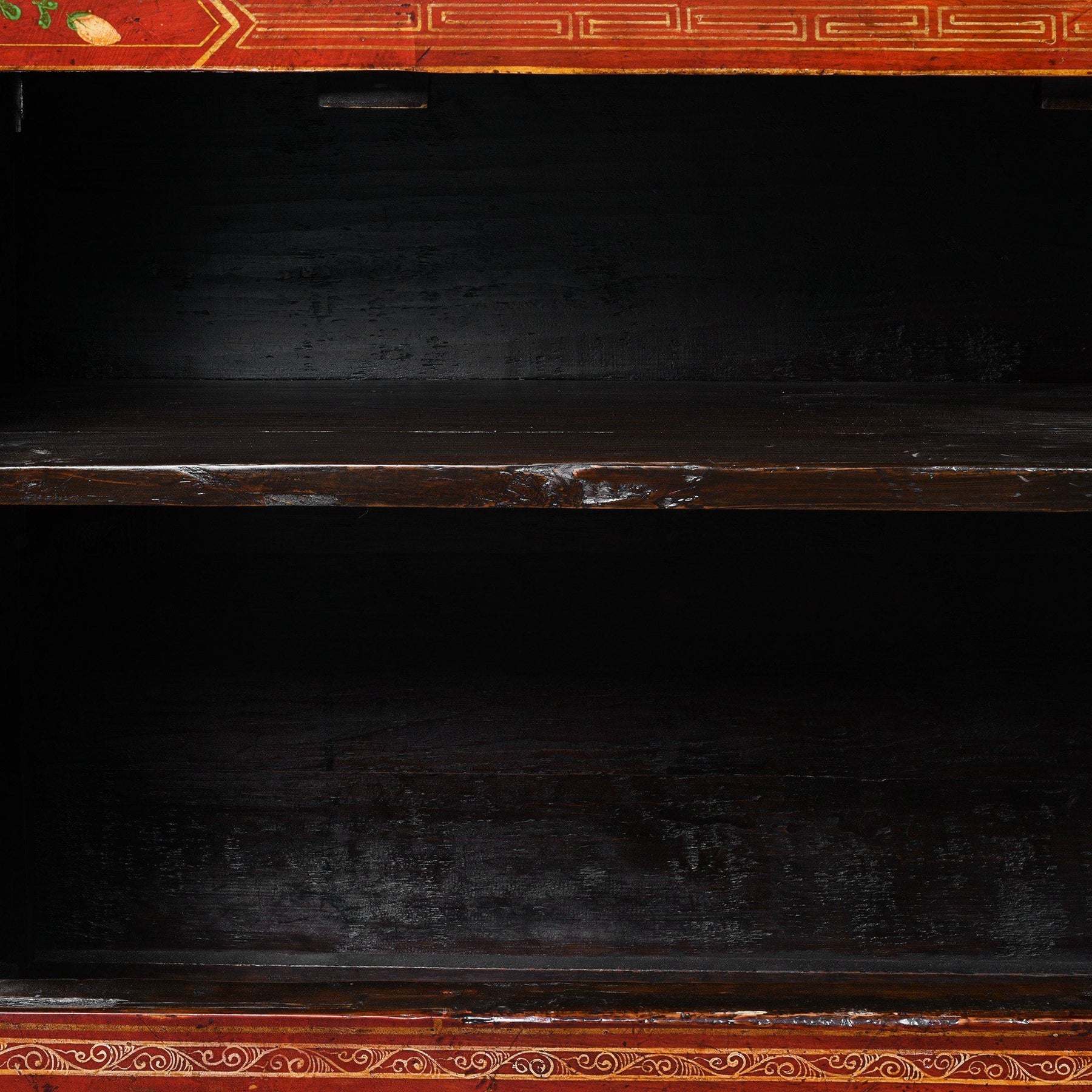 Red Lacquer Chinese Sideboard From Dongbei - Ca 1920