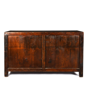 Red Lacquer Chinese Sideboard From Dongbei - Ca 1920