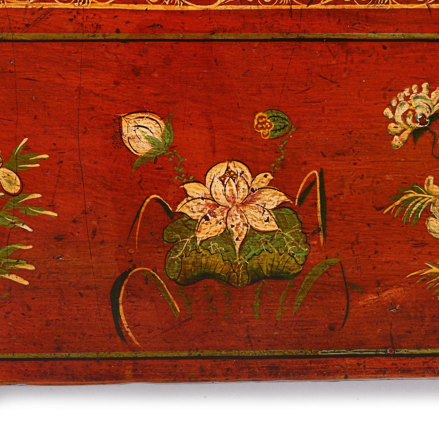 Red Lacquer Chinese Sideboard From Dongbei - Ca 1920