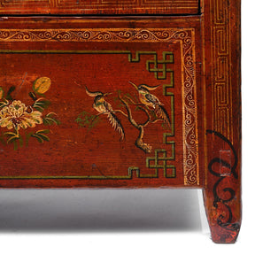 Red Lacquer Chinese Sideboard From Dongbei - Ca 1920