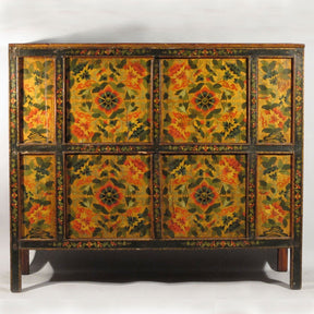 Tibetan Altar Cabinet With Original Painting - 19thC