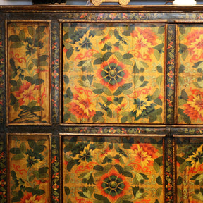 Tibetan Altar Cabinet With Original Painting - 19thC
