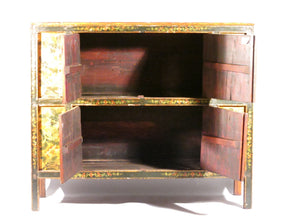 Tibetan Altar Cabinet With Original Painting - 19thC