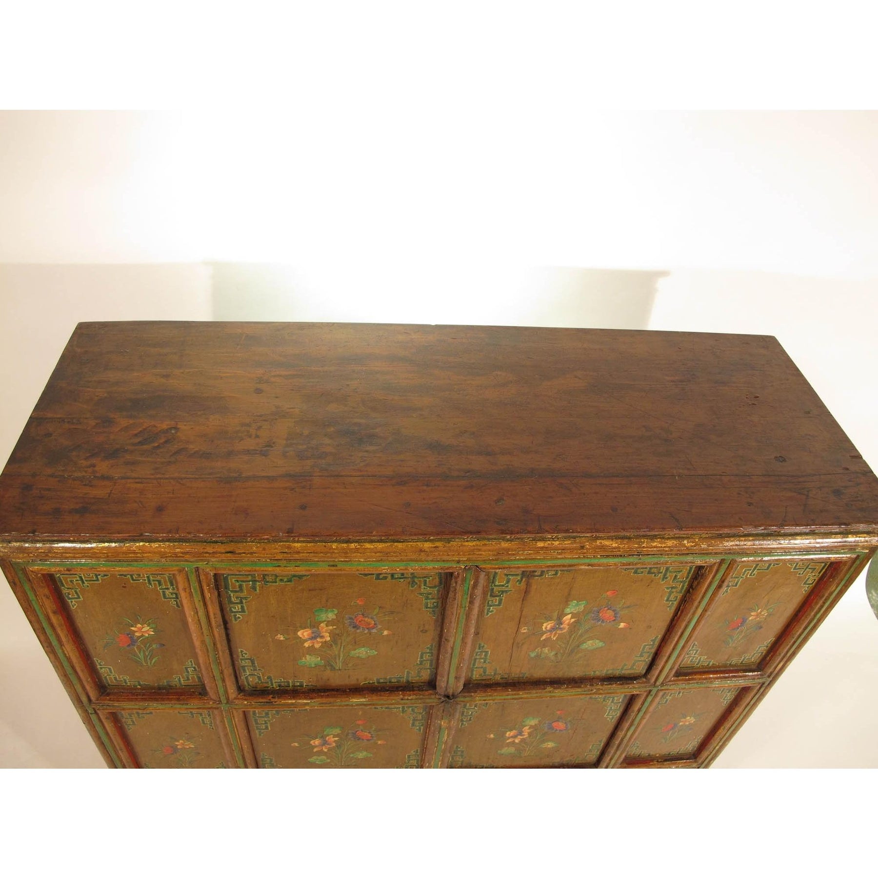 Tibetan Altar Cabinet With Original Painting - 19thC