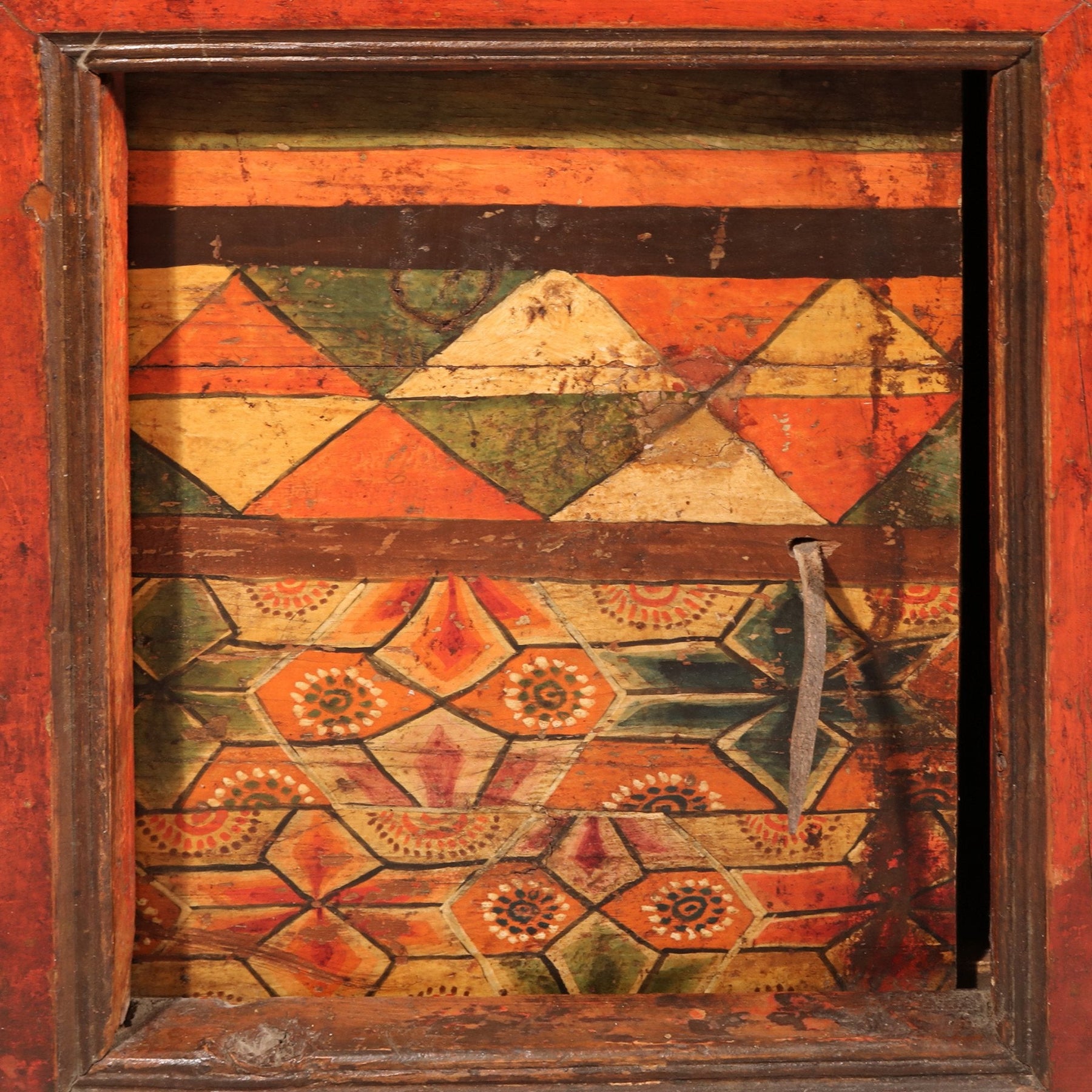 Tibetan Altar Cabinet with Original Painting - 19thC