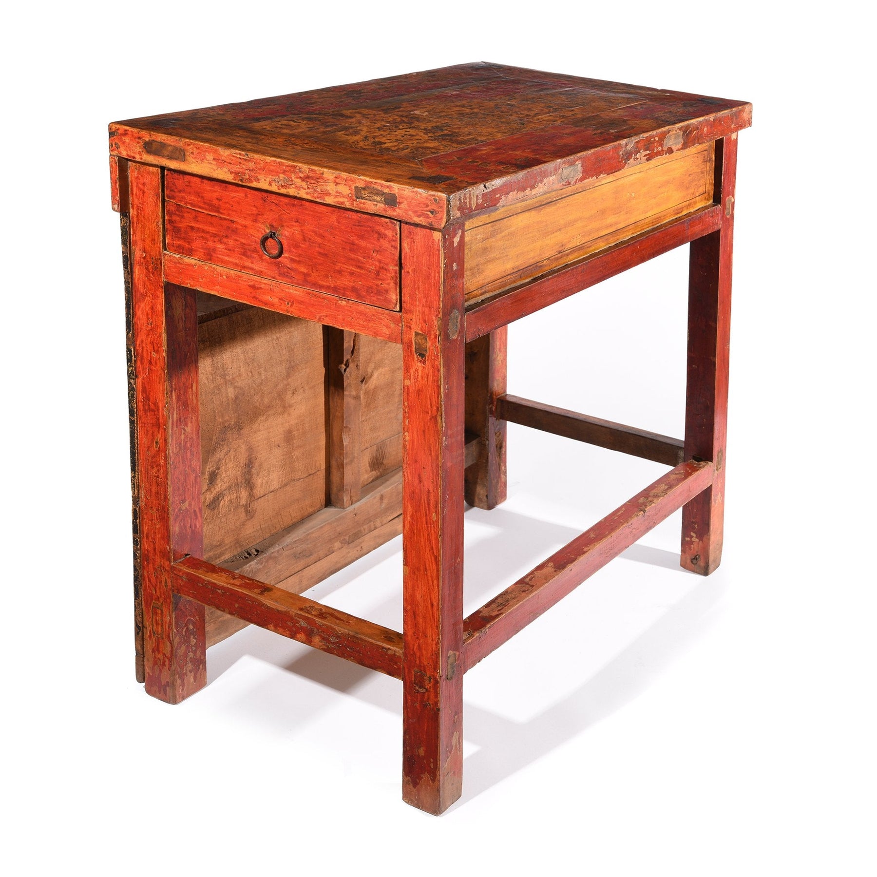 Tibetan Lectern With Dragon Painting - 19thC