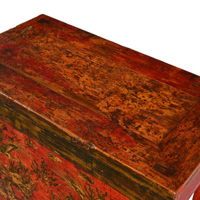 Tibetan Lectern With Dragon Painting - 19thC
