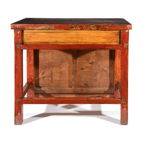 Tibetan Lectern With Dragon Painting - 19thC