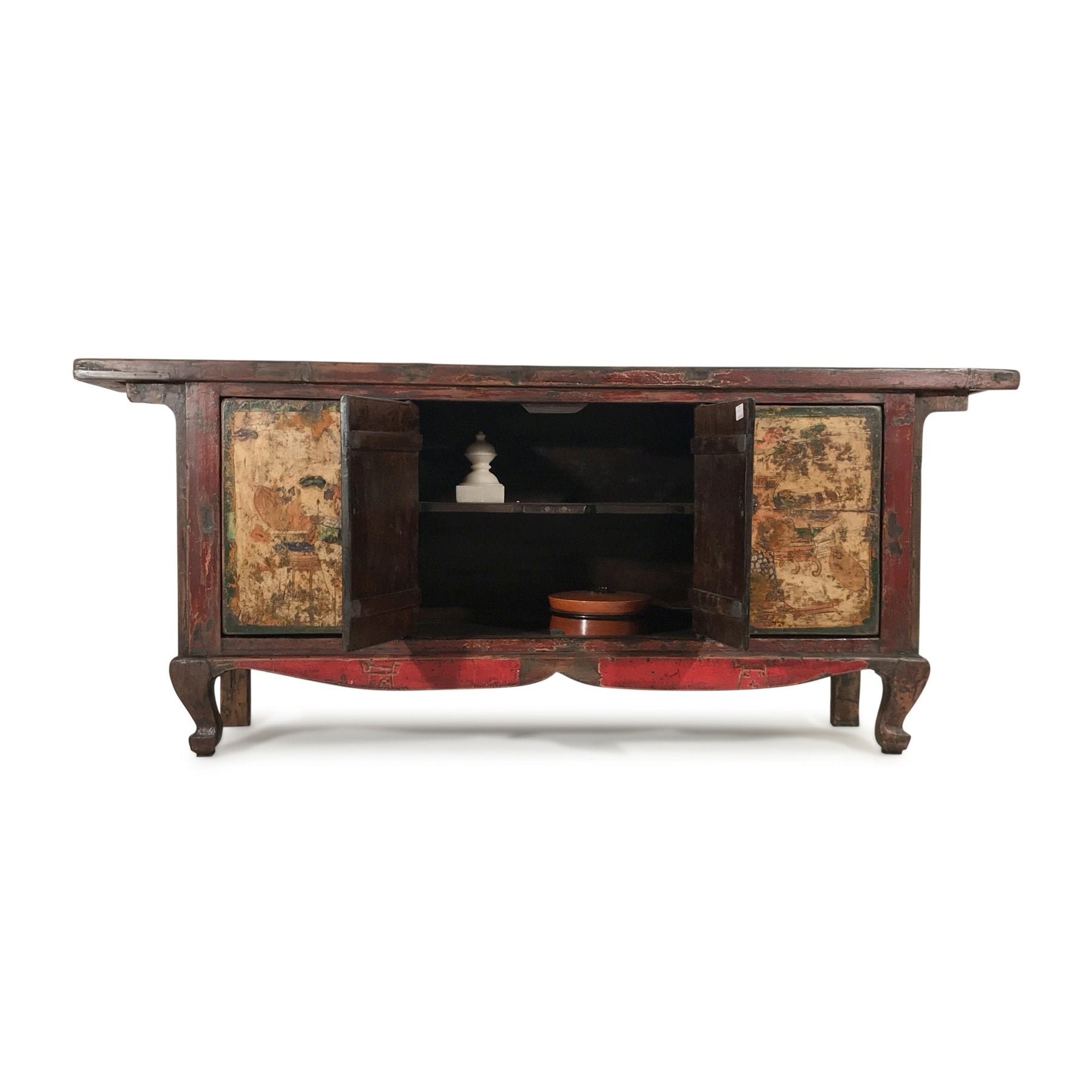 Unusual Painted Sideboard From Mongolia - 19Thc