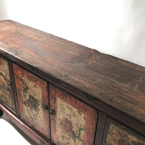 Unusual Painted Sideboard From Mongolia - 19Thc