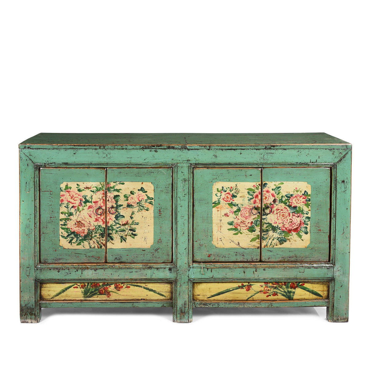 Vintage Mint Painted Sideboard From Shanxi