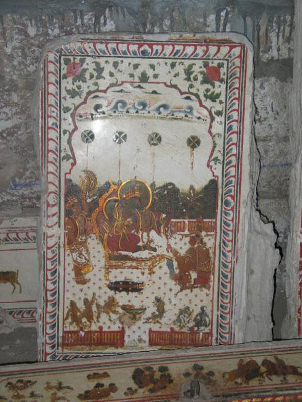 Gilded & Painted Stone/Plaster Panel - Krishna - 19thC