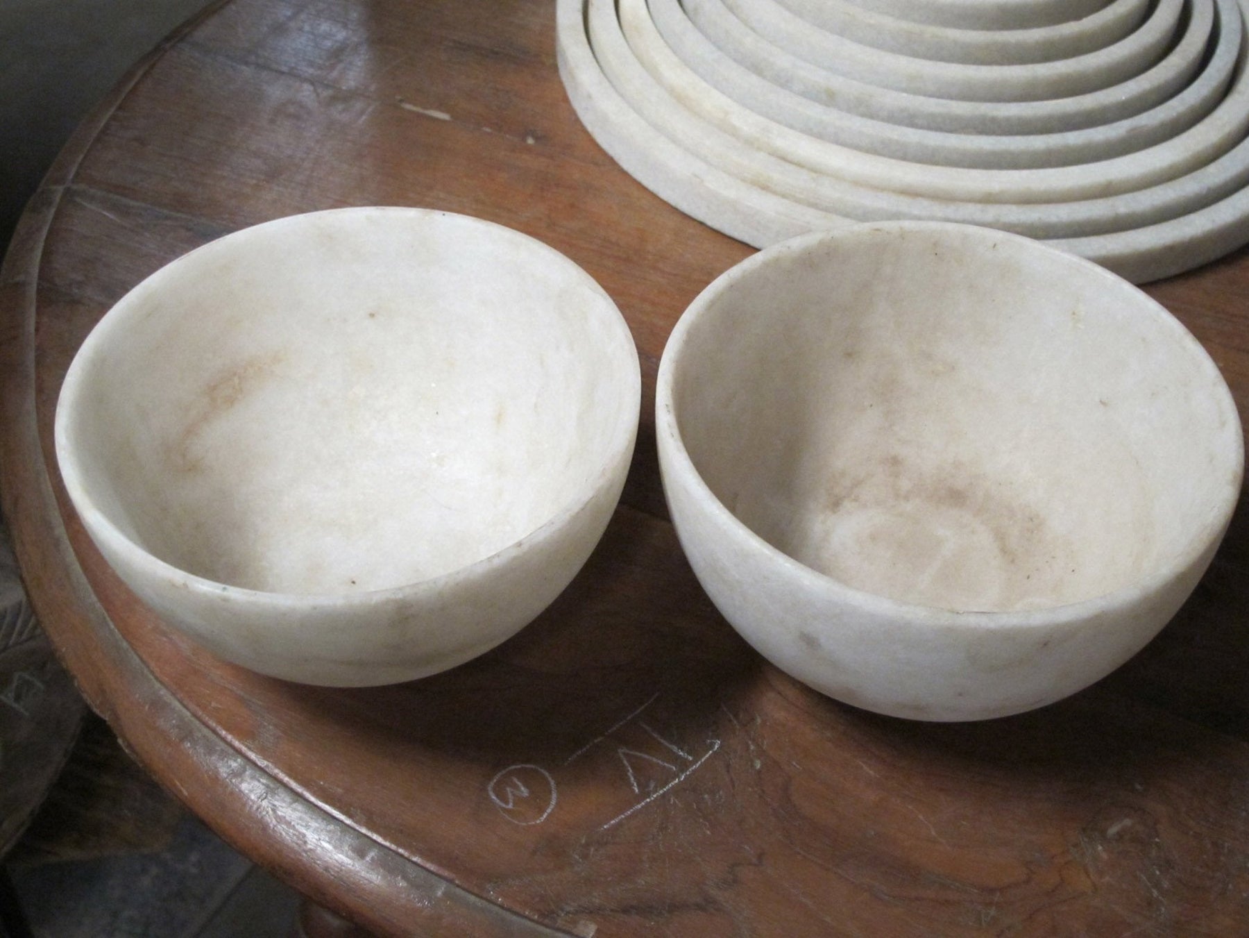 Hand Carved Marble Bowl  - 15cm dia.
