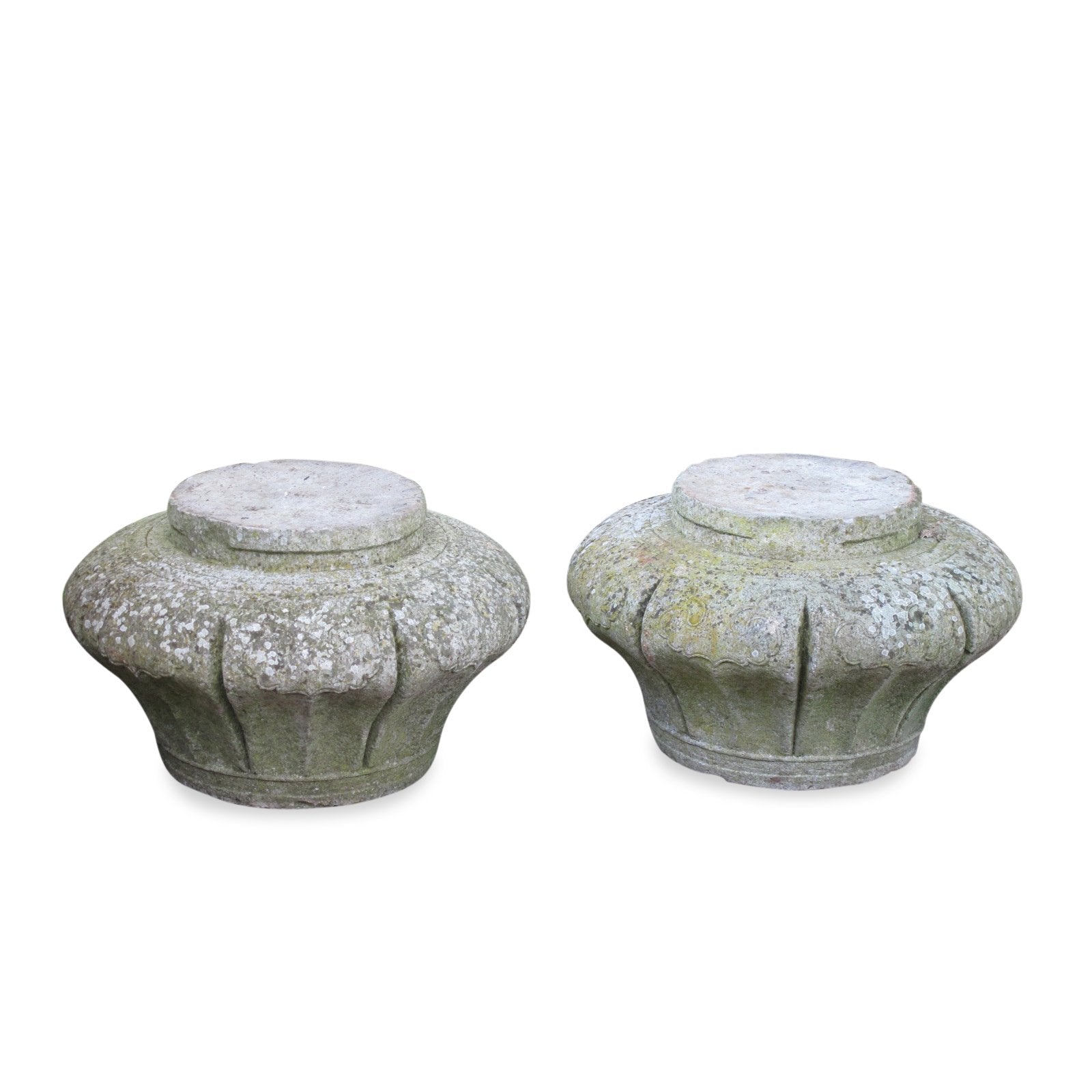 Pair of Stone Pillar Bases from China