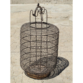 Lamp made from Chinese Wire Lantern - Ca 85 yrs old