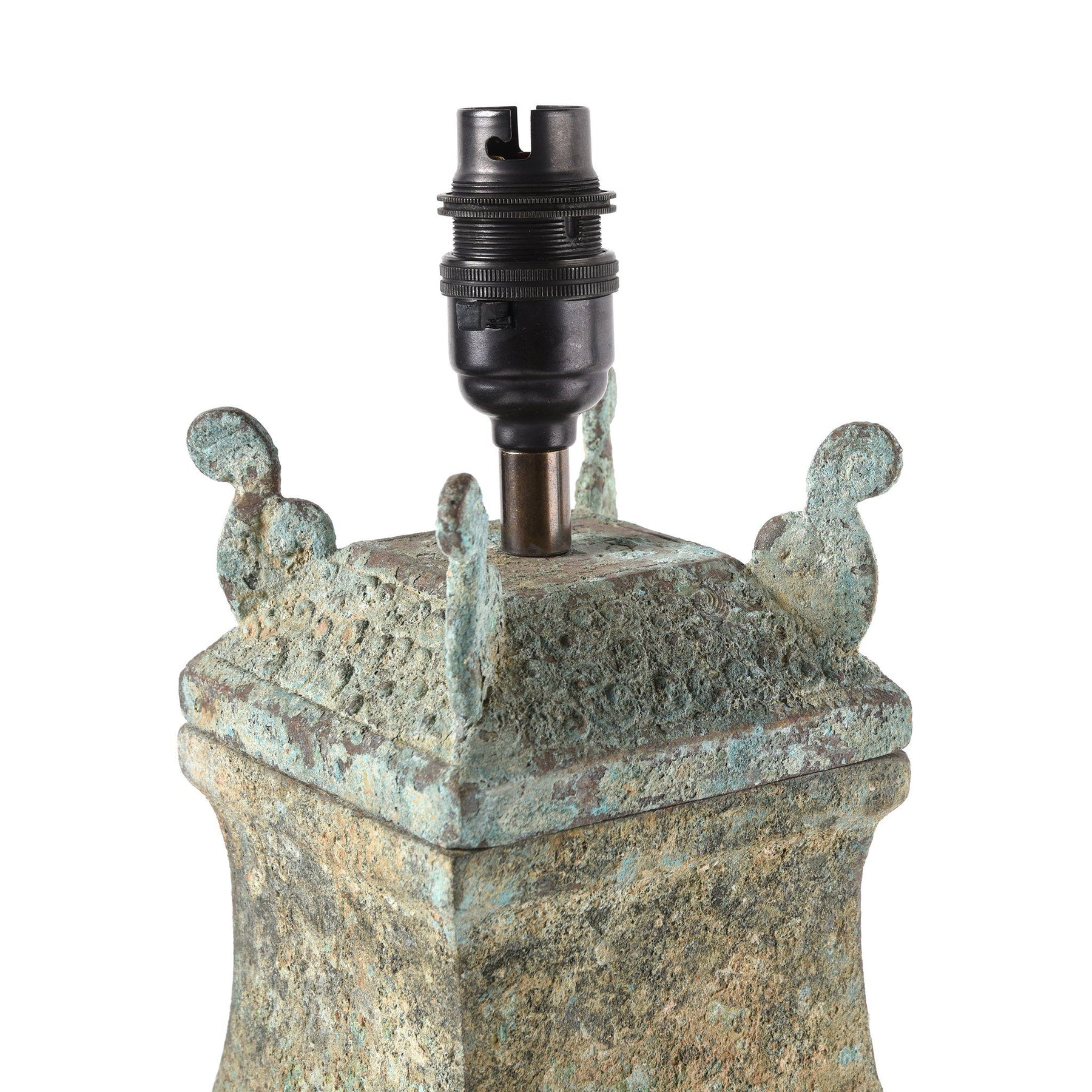 Verdigris Bronze Wine Jar Table Lamp - Zhou Dynasty Style