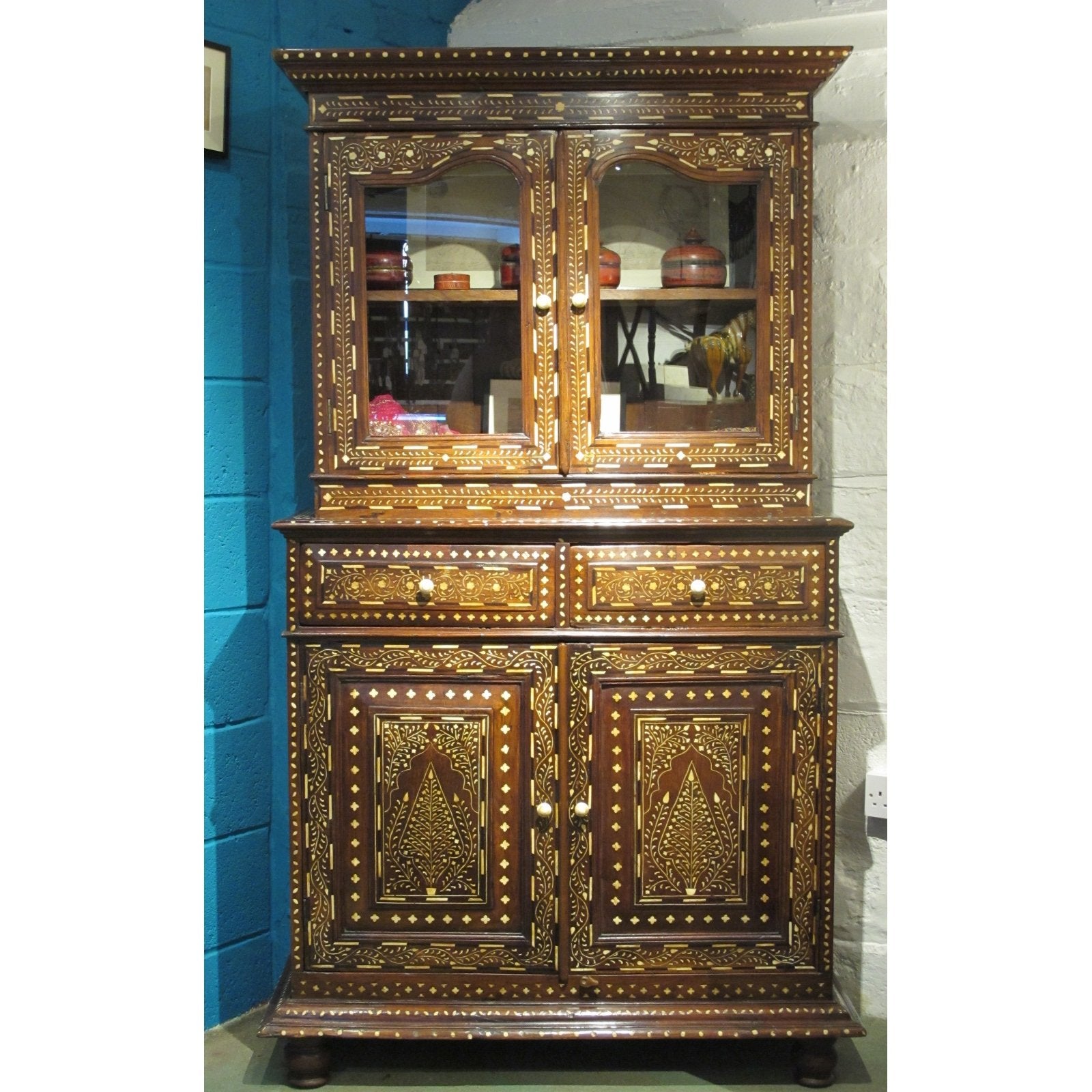 Antique Anglo Indian Bone Inlay Dresser - 19thC