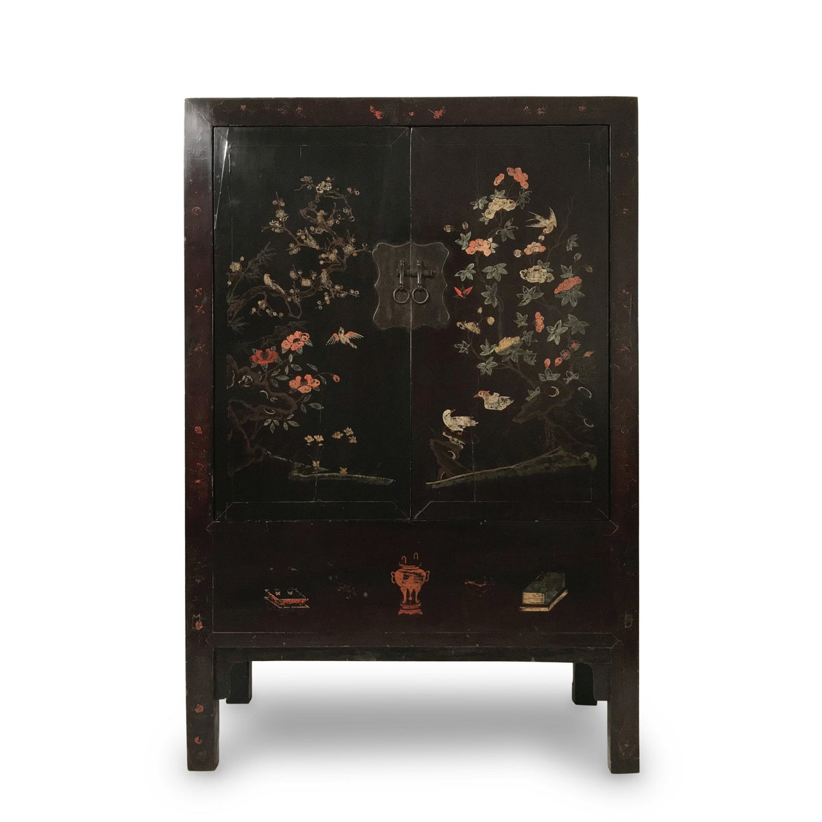 Antique Black Lacquer Wedding Cabinet from Shanxi  - 19thC