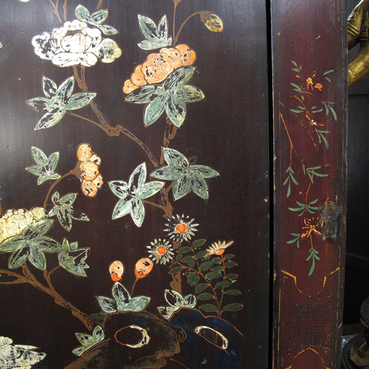 Antique Black Lacquer Wedding Cabinet from Shanxi  - 19thC