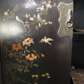 Antique Black Lacquer Wedding Cabinet from Shanxi  - 19thC