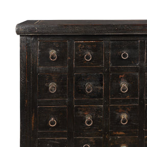 Black Painted Apothecary Chest From Shanxi - 19thC