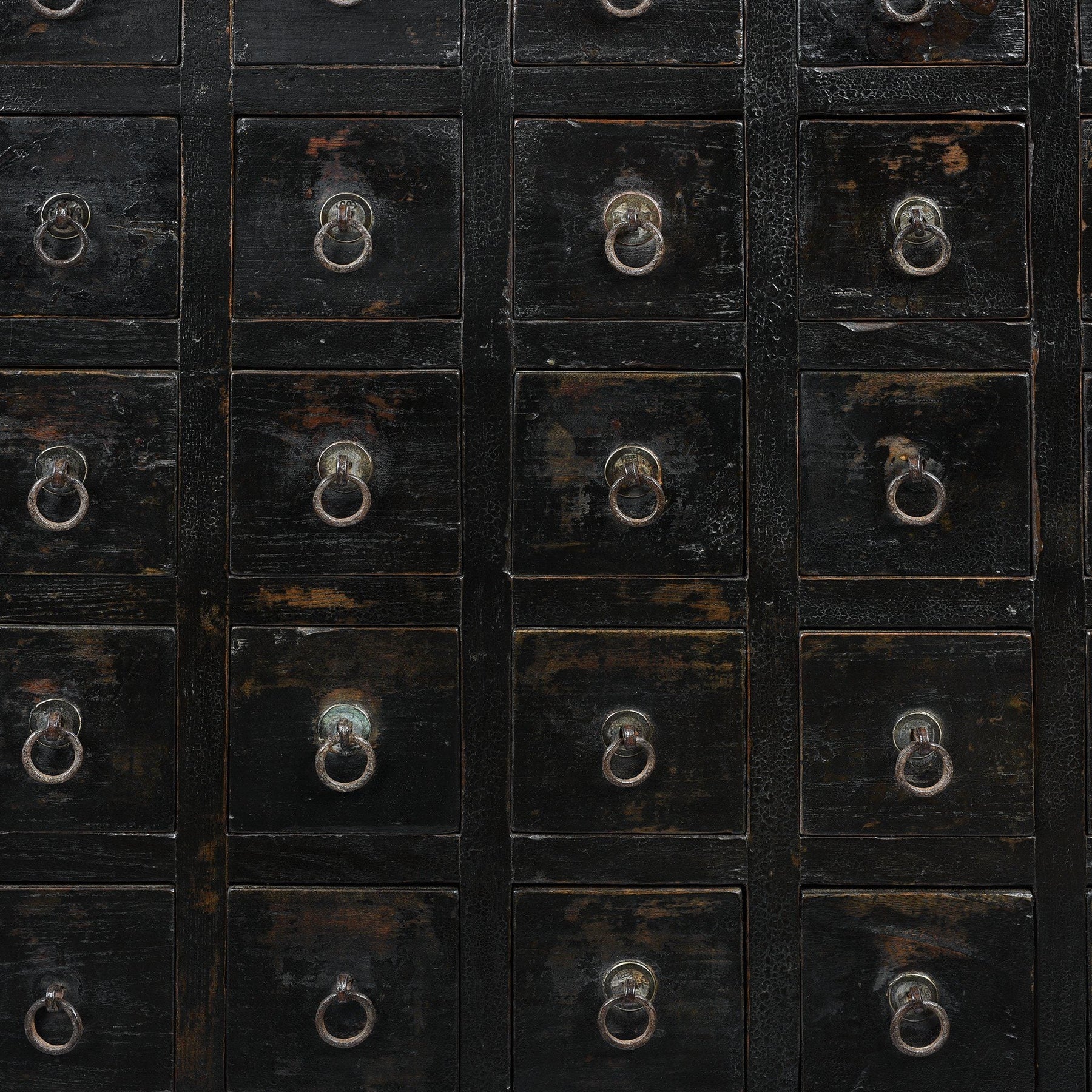 Black Painted Apothecary Chest From Shanxi - 19thC