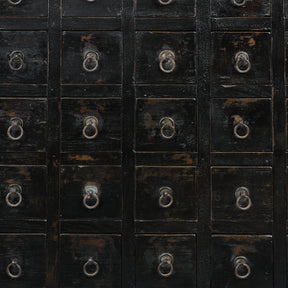 Black Painted Apothecary Chest From Shanxi - 19thC