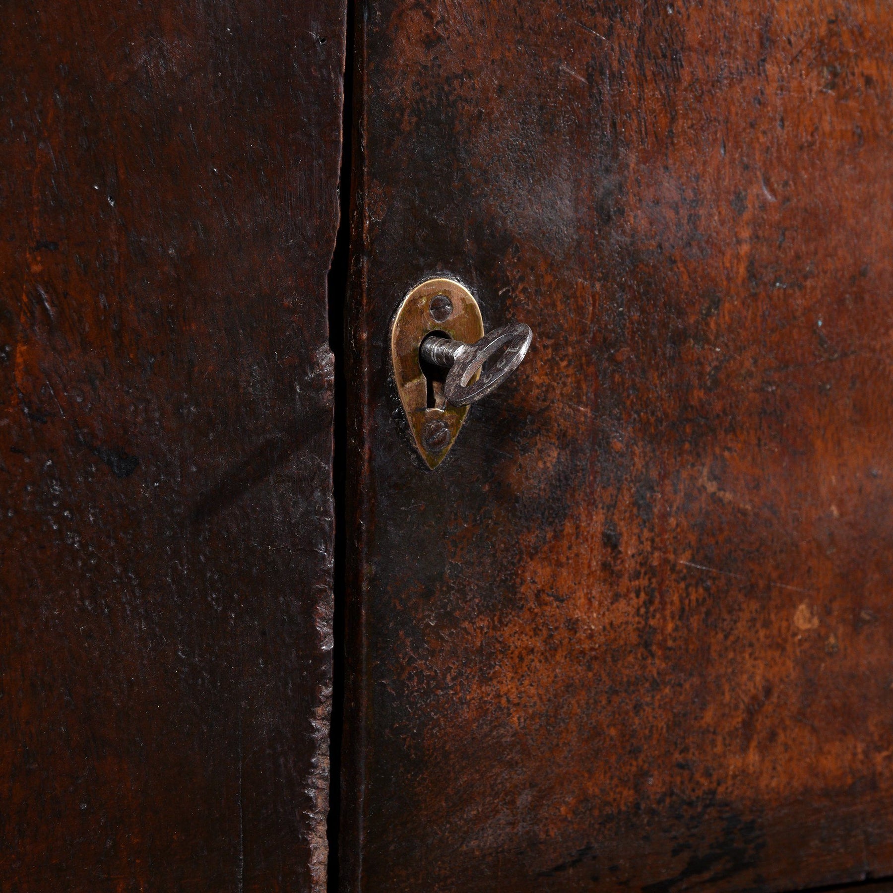 Brass Bound Rosewood Cabinet From Kerala-South India - 19thC
