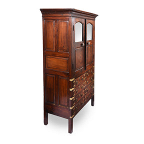 Brass Bound Rosewood Cabinet From Kerala-South India - 19thC