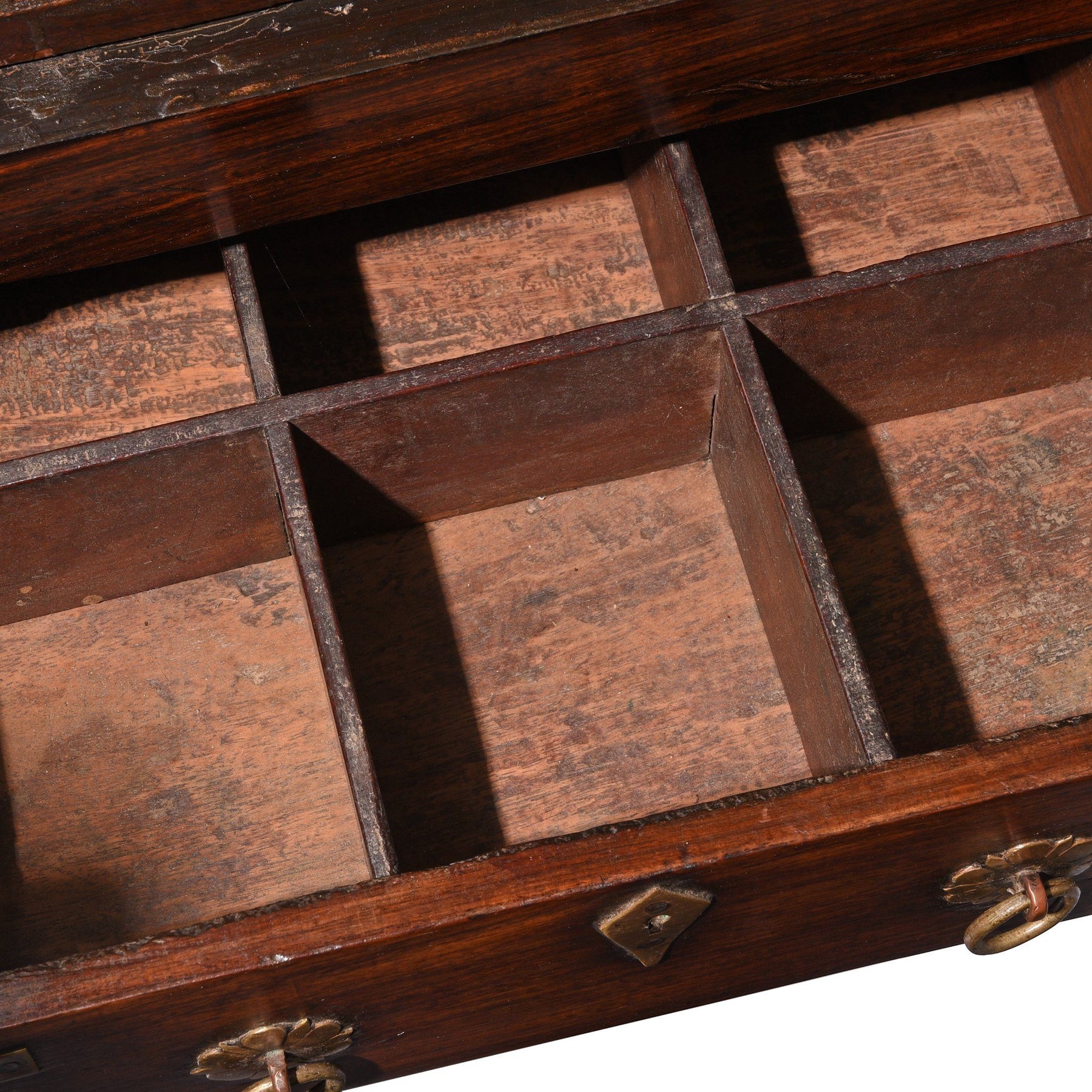 Brass Bound Rosewood Cabinet From Kerala-South India - 19thC