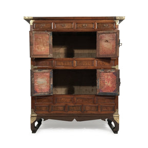 Burr Elm Cabinet From Korea - 19th Century