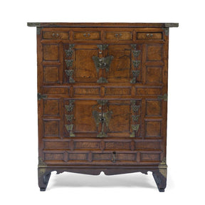Burr Elm Cabinet From Korea - 19th Century