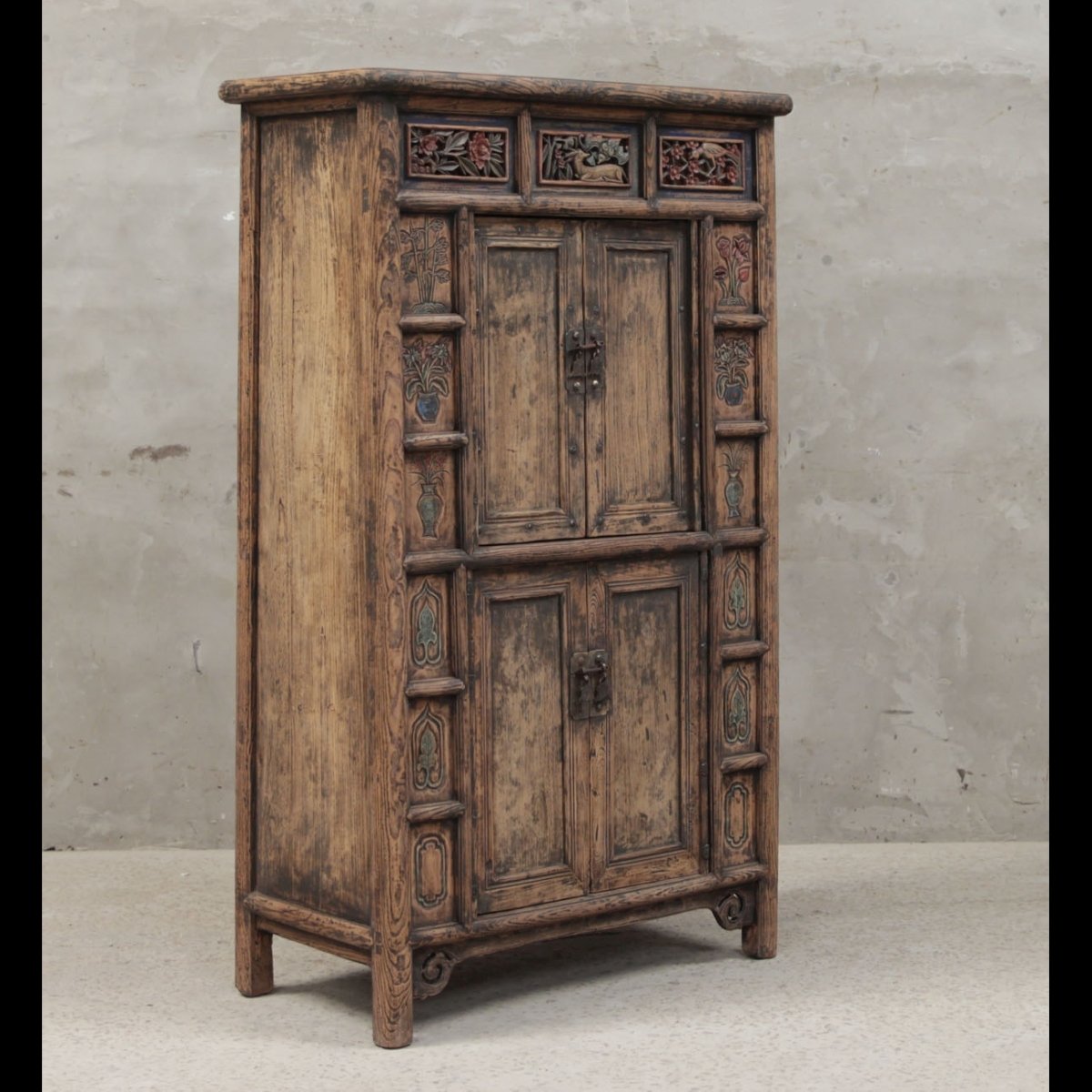 Carved Chinese Storage Cabinet from Shanxi - 19thC
