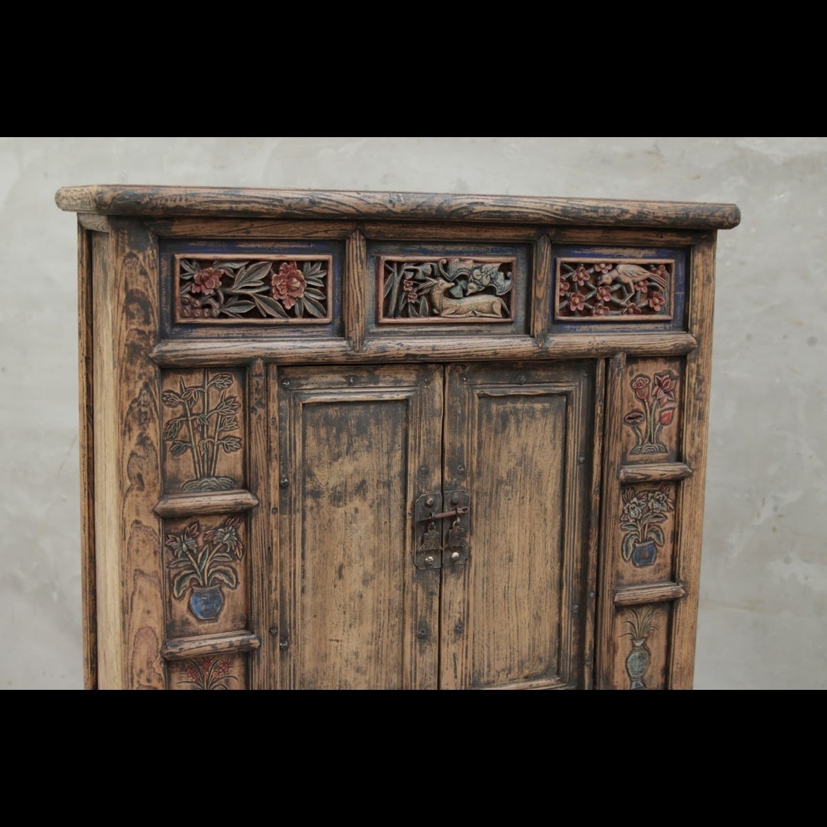 Carved Chinese Storage Cabinet from Shanxi - 19thC