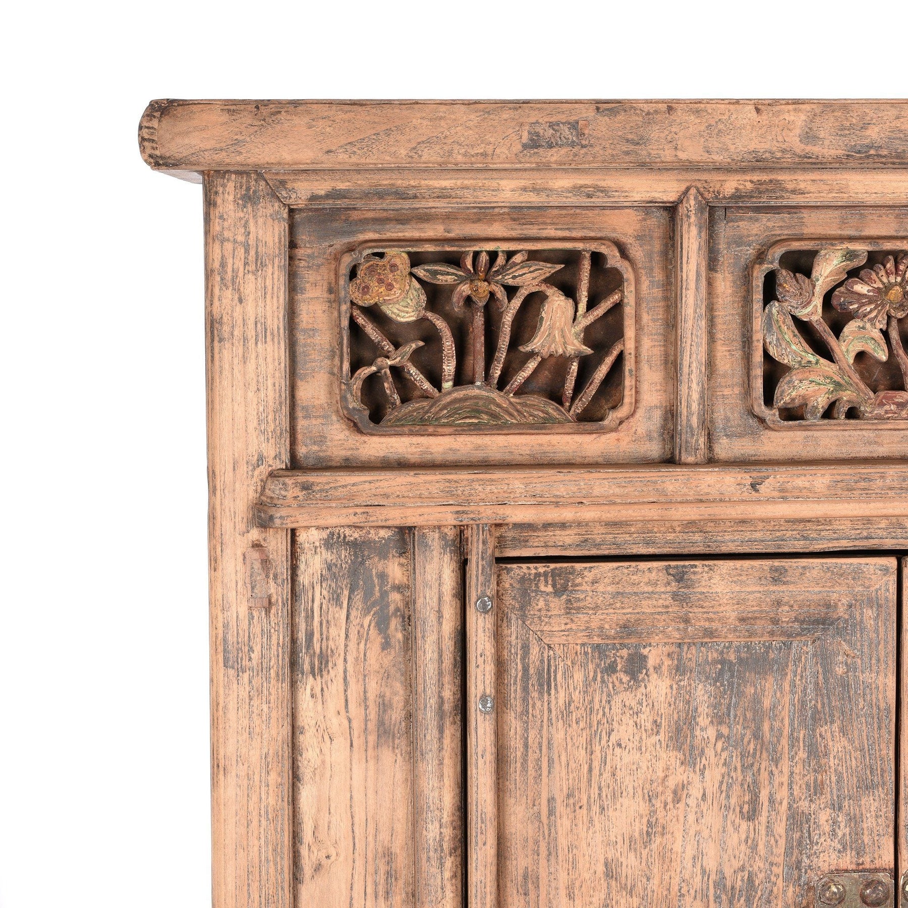Provincial Elm Chinese Cabinet From Shanxi - 19thC