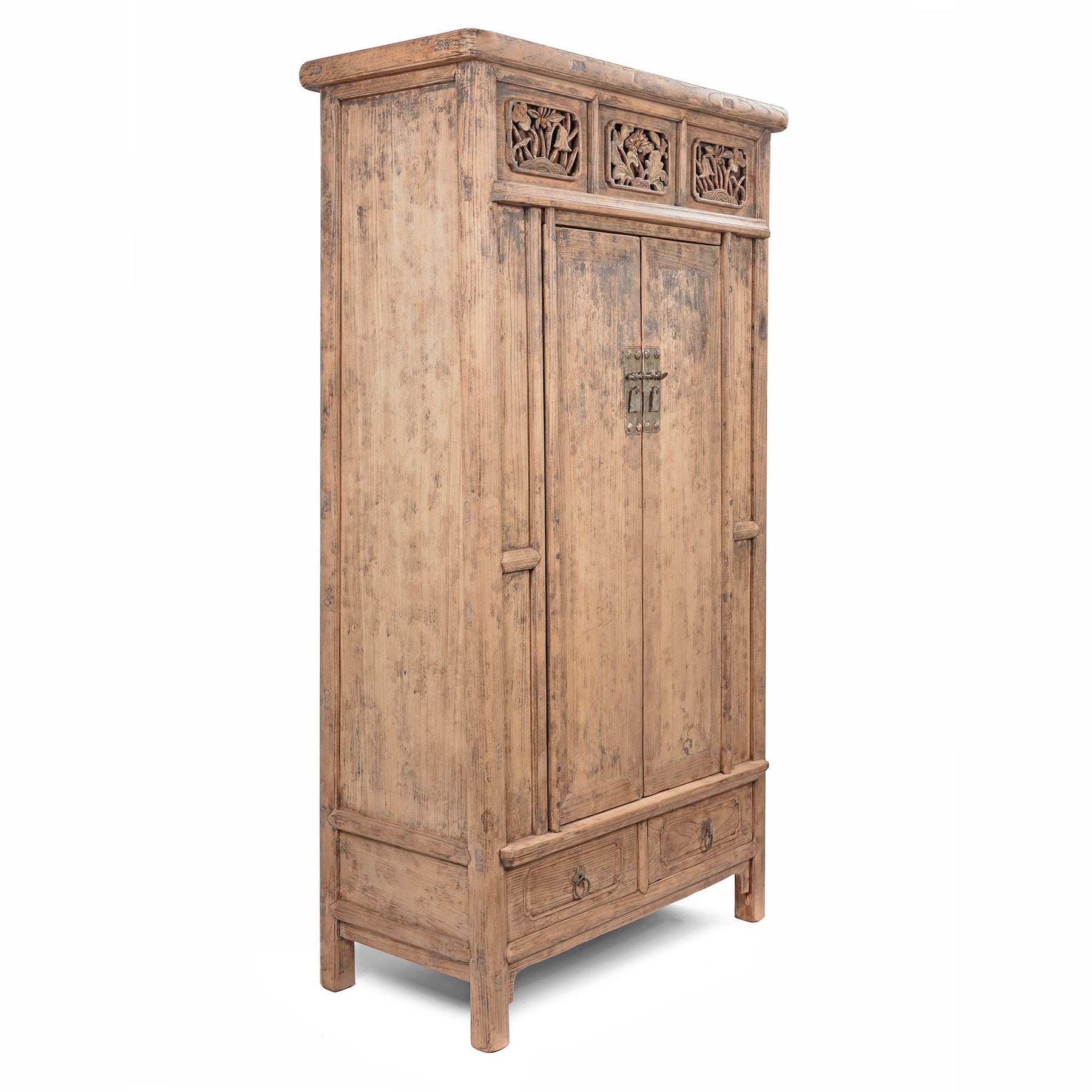 Provincial Elm Chinese Cabinet From Shanxi - 19thC