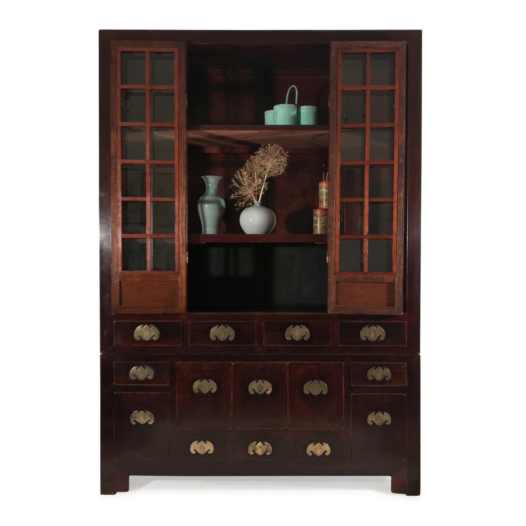 Glazed Tianjin Display Cabinet From China - 19thC