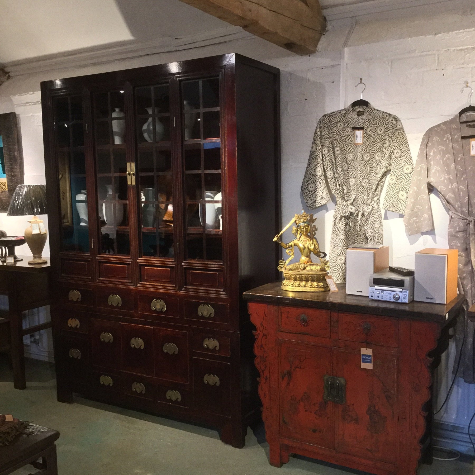 Glazed Tianjin Display Cabinet From China - 19thC