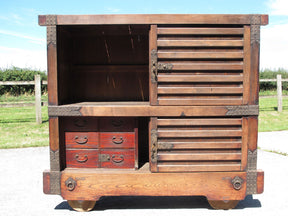 Japanese Kuruma-Dansu Wheeled Chest - Meiji Period