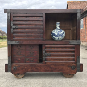 Japanese Kuruma-Dansu Wheeled Chest - Meiji Period