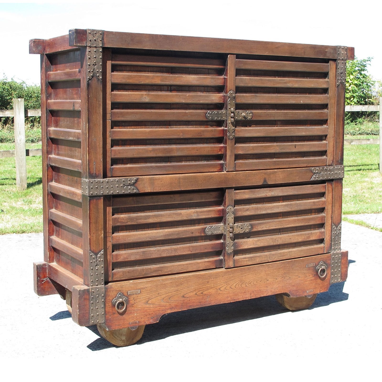 Japanese Kuruma-Dansu Wheeled Chest - Meiji Period