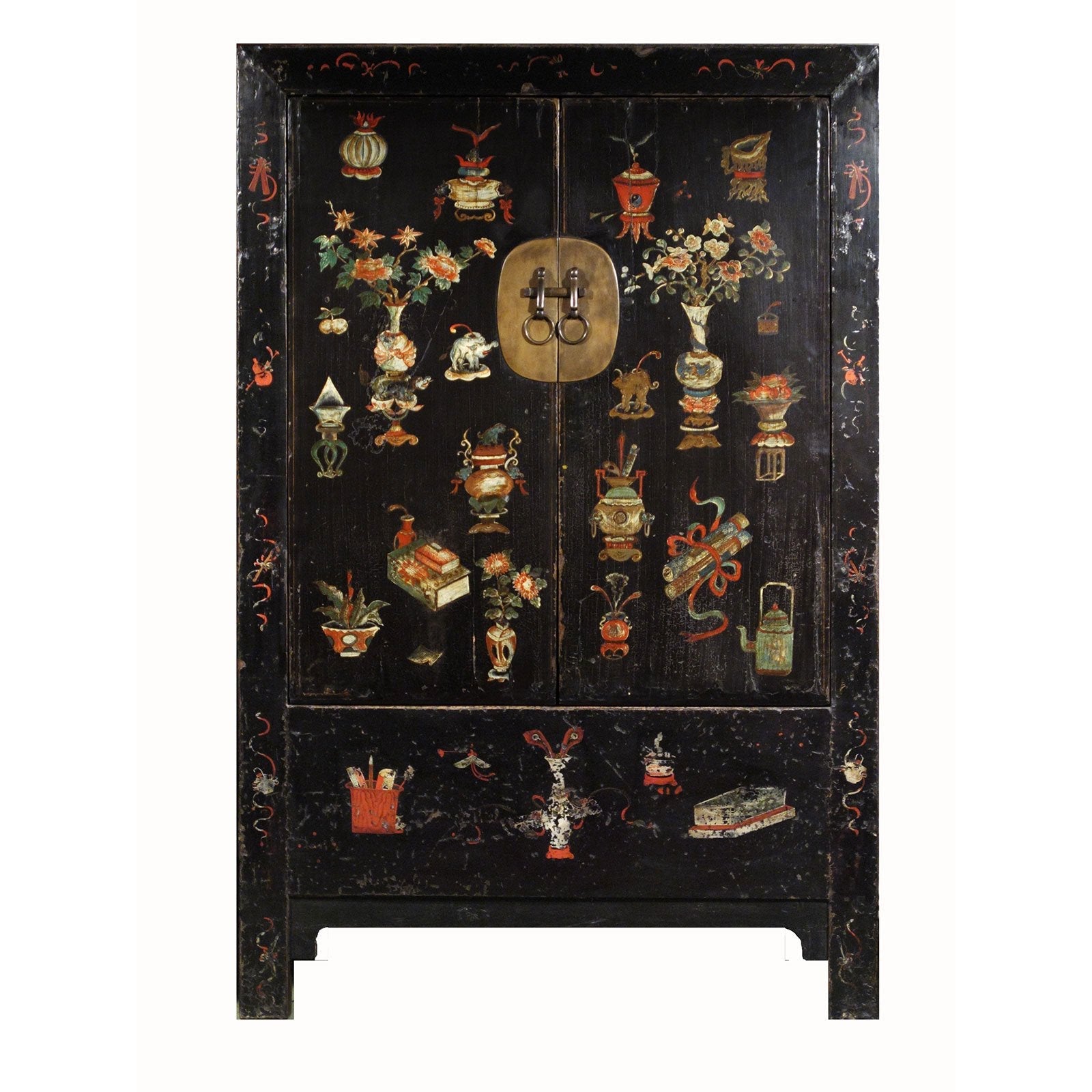 Original Black Lacquer Cabinet - From Shanxi Province - 19thC
