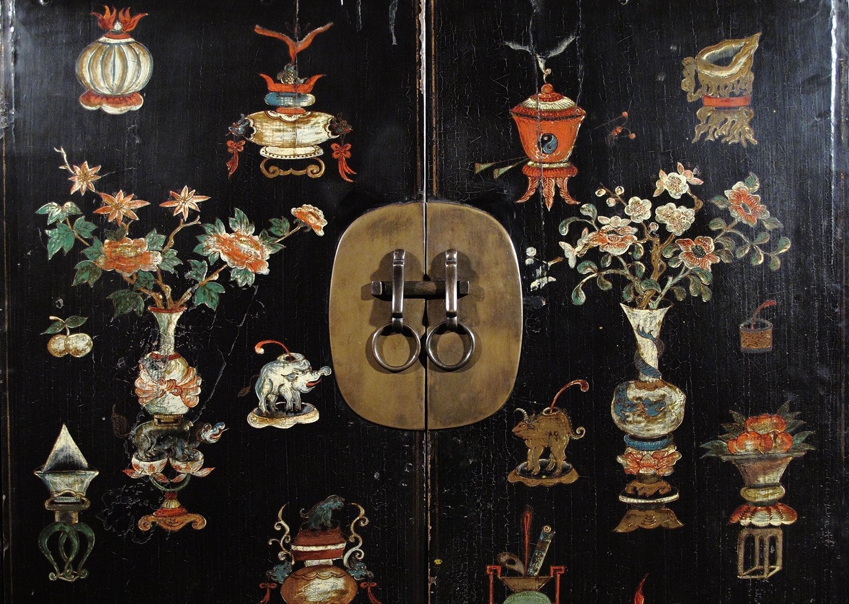 Original Black Lacquer Cabinet - From Shanxi Province - 19thC