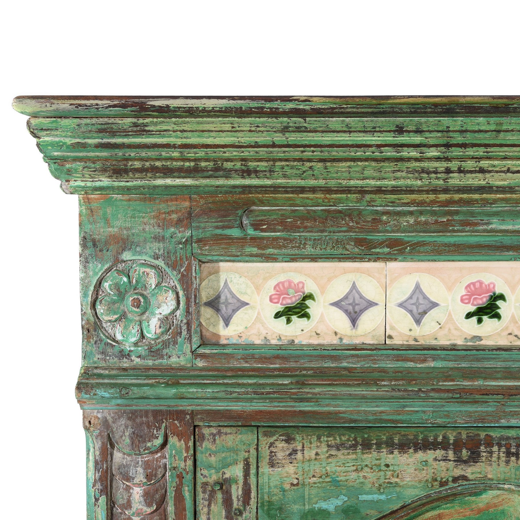 Painted Almirah Indian Cabinet From Gujarat - 19thC