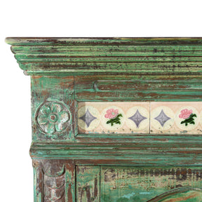 Painted Almirah Indian Cabinet From Gujarat - 19thC