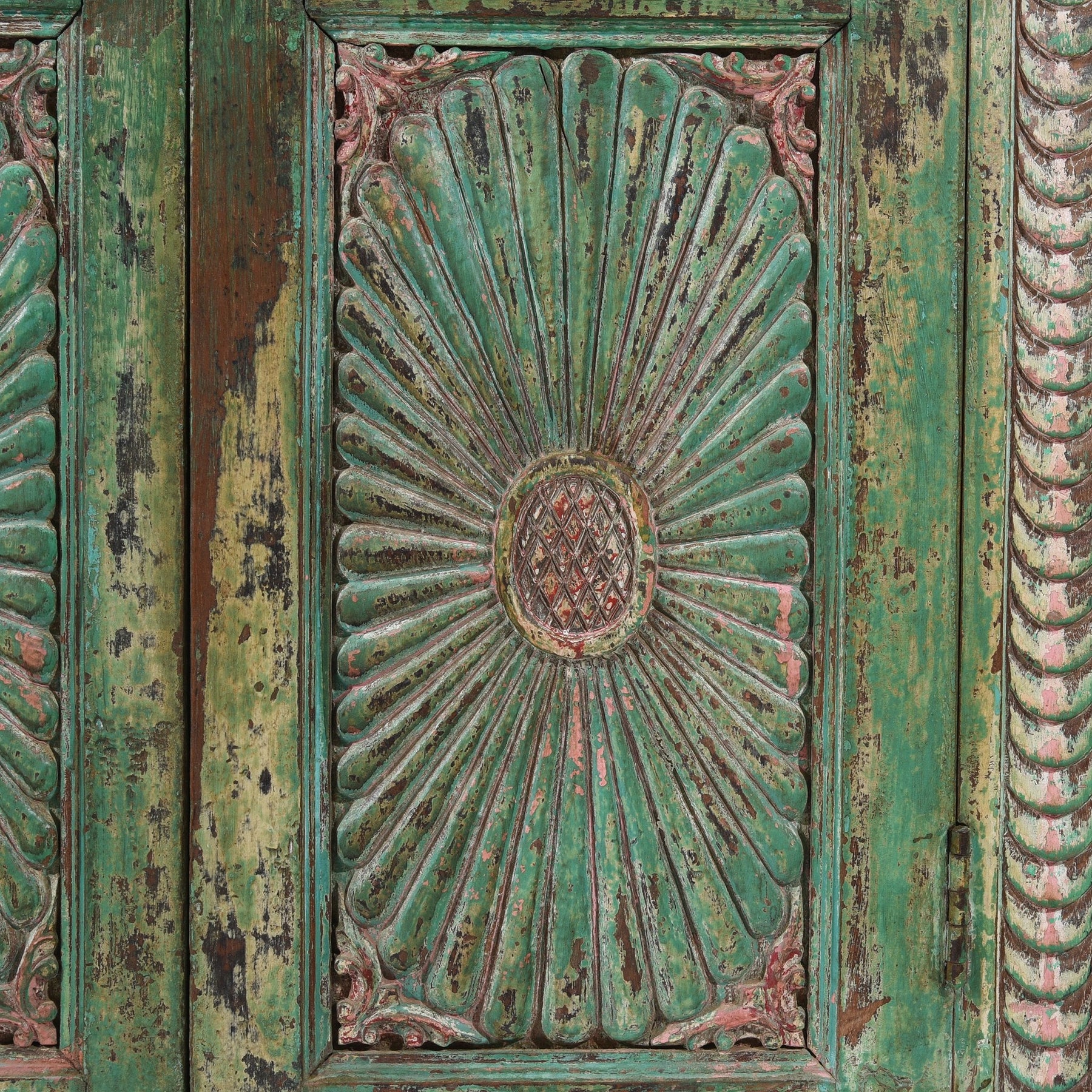 Painted Almirah Indian Cabinet From Gujarat - 19thC